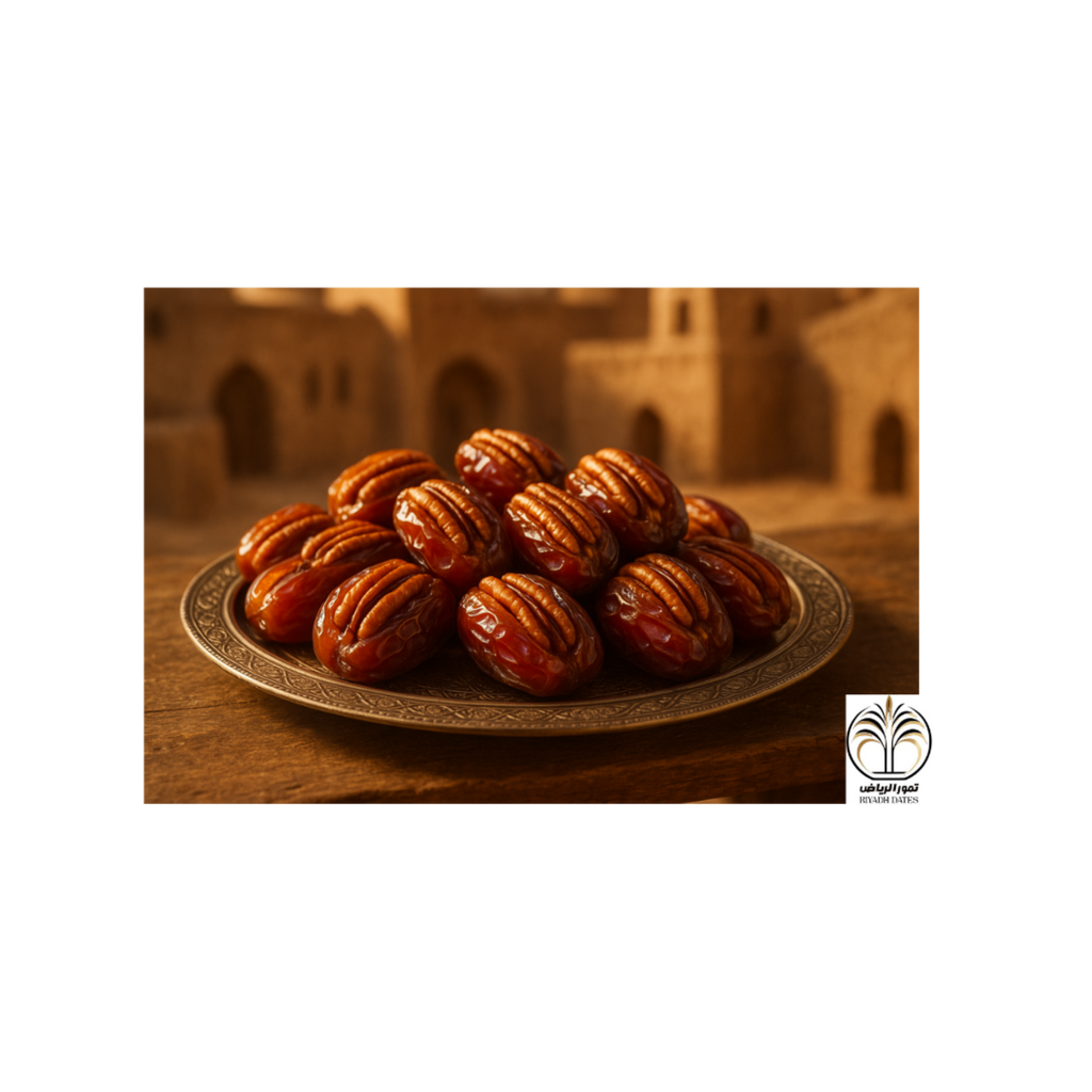 Riyadh Dates – Premium Filled Kholas Dates with Caramelised Pecans